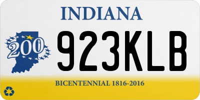 IN license plate 923KLB