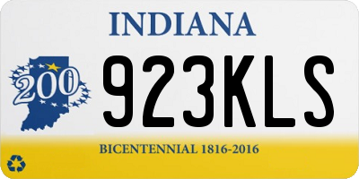 IN license plate 923KLS