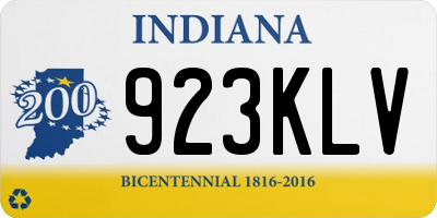 IN license plate 923KLV