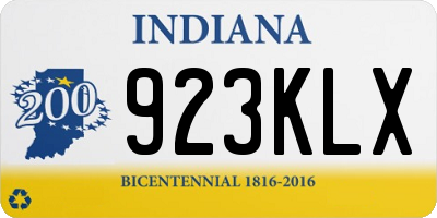 IN license plate 923KLX