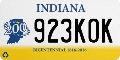IN license plate 923KOK