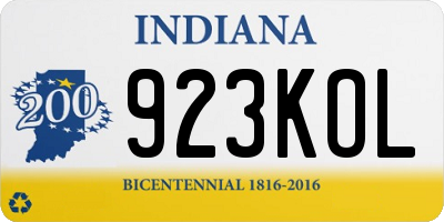 IN license plate 923KOL