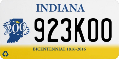 IN license plate 923KOO