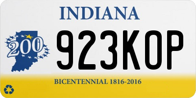 IN license plate 923KOP