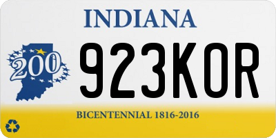 IN license plate 923KOR