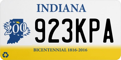 IN license plate 923KPA