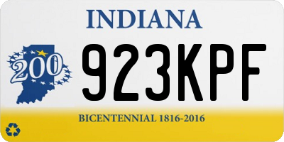 IN license plate 923KPF