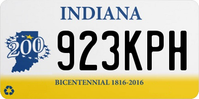 IN license plate 923KPH