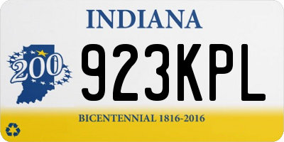 IN license plate 923KPL