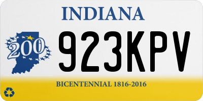IN license plate 923KPV