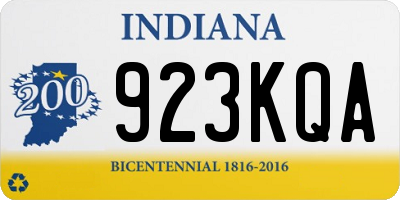 IN license plate 923KQA