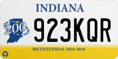 IN license plate 923KQR
