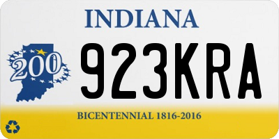 IN license plate 923KRA
