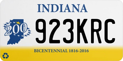 IN license plate 923KRC