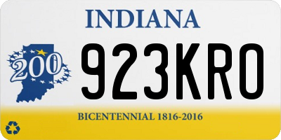 IN license plate 923KRO