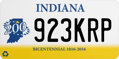 IN license plate 923KRP