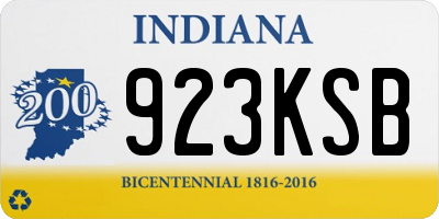IN license plate 923KSB