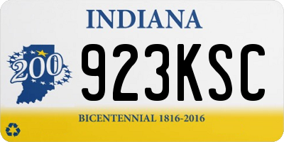 IN license plate 923KSC