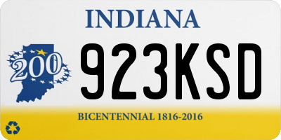 IN license plate 923KSD
