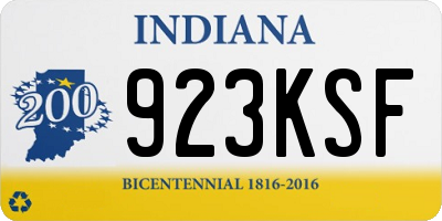 IN license plate 923KSF