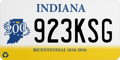 IN license plate 923KSG