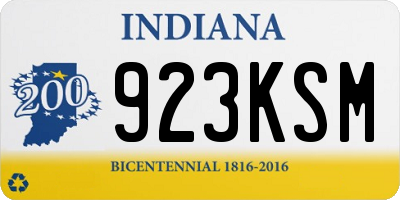 IN license plate 923KSM