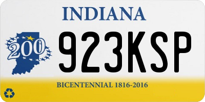 IN license plate 923KSP