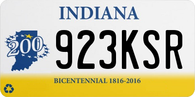 IN license plate 923KSR