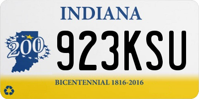 IN license plate 923KSU