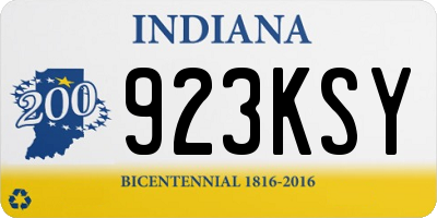 IN license plate 923KSY