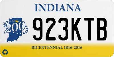 IN license plate 923KTB