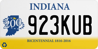IN license plate 923KUB