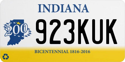 IN license plate 923KUK