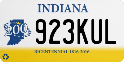 IN license plate 923KUL