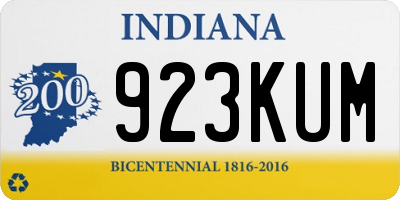 IN license plate 923KUM