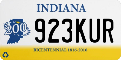 IN license plate 923KUR