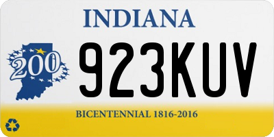 IN license plate 923KUV