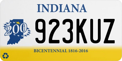 IN license plate 923KUZ