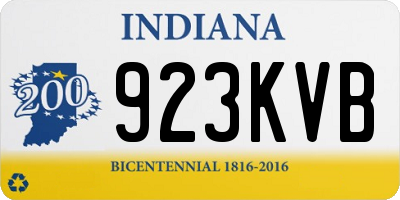 IN license plate 923KVB