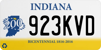 IN license plate 923KVD