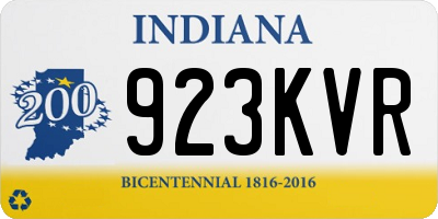 IN license plate 923KVR