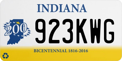 IN license plate 923KWG