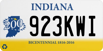 IN license plate 923KWI