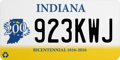 IN license plate 923KWJ