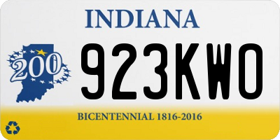IN license plate 923KWO