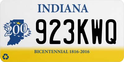 IN license plate 923KWQ