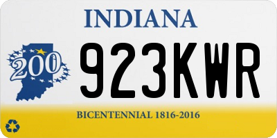 IN license plate 923KWR