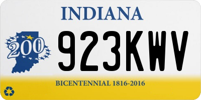 IN license plate 923KWV