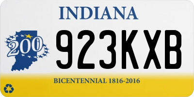 IN license plate 923KXB