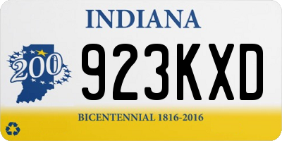 IN license plate 923KXD